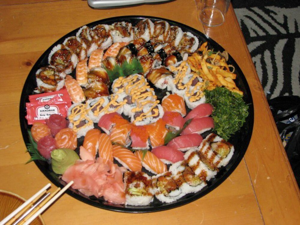 Boston :: 70+ piece sushi platter. Shared by 3 girls for a great birthday party!
