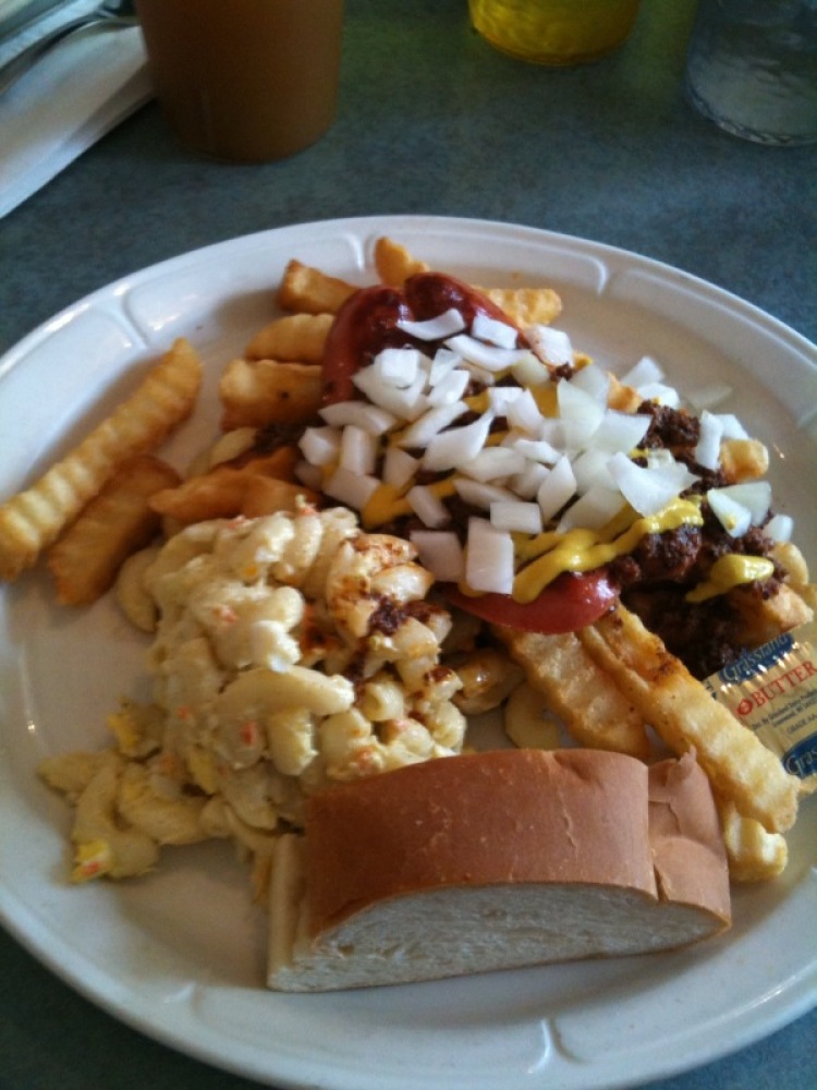 Rochester, NY :: this is what a "Garbage Plate" looks like...  it was yummie!  I mixed it all up like a salad!