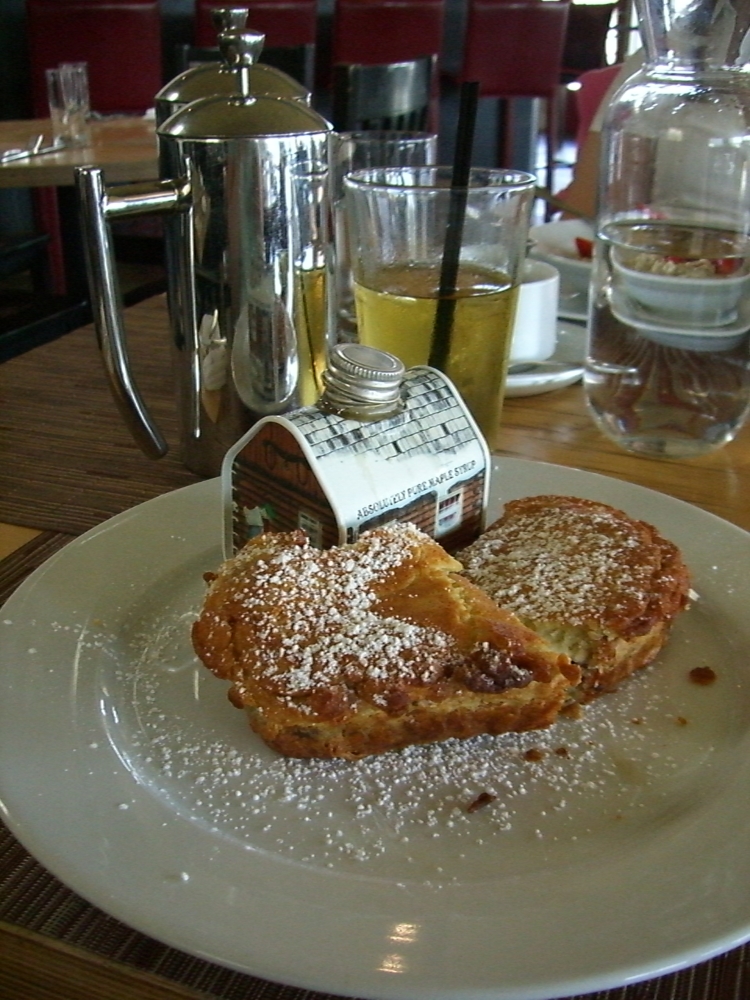 Boston, MA :: breakfast in LA, stuffed French toast...Hal Linden was eating breakfast there too!