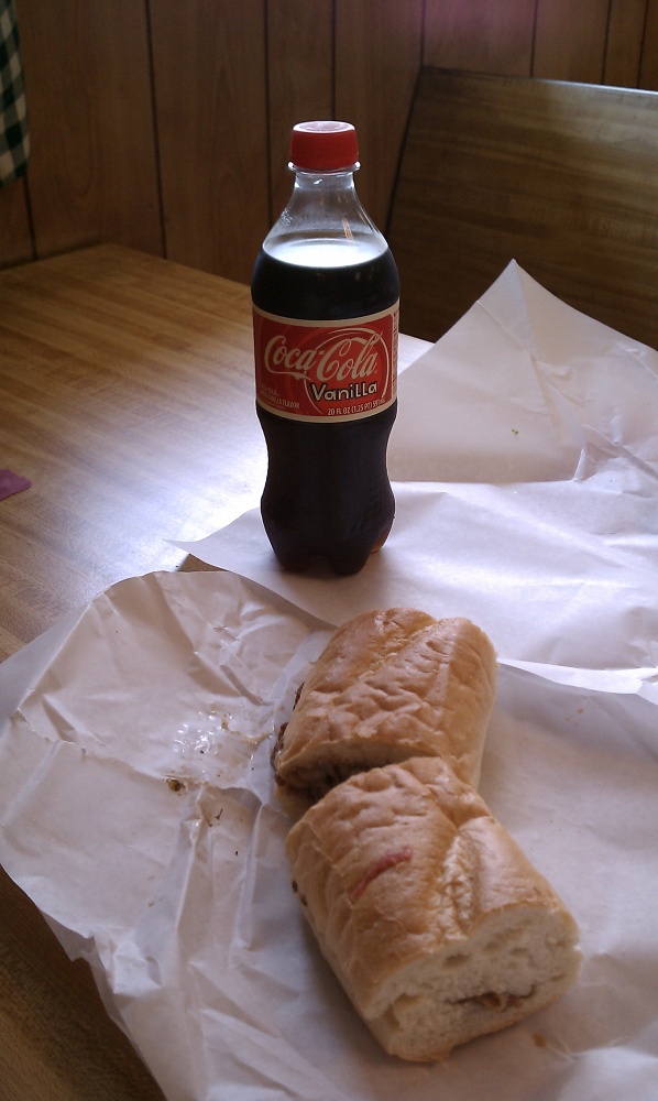 riccotti's of Johnston RI :: small steak and cheese with onions and vanilla coke. been a long time since ive had a vanilla coke!