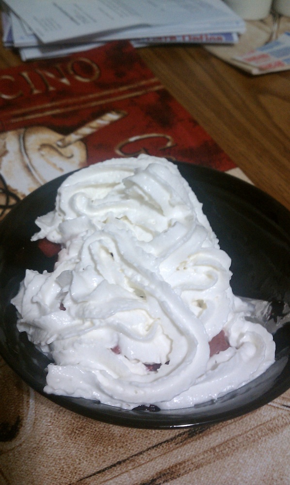new britain ct :: strawberries and whipped cream. the strawberries are under there!