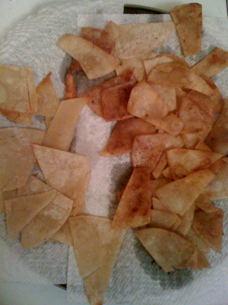 My House Cambridge, MA :: oven roasted tortilla chips.... one side salty and the other cininmin sugar!!!!" crispy and yumie!