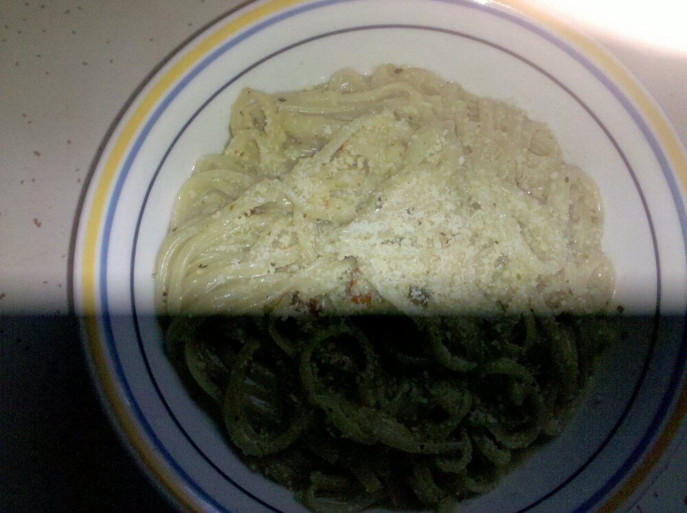 home central Illinois  :: creamy Basil linguine. so creamy and good