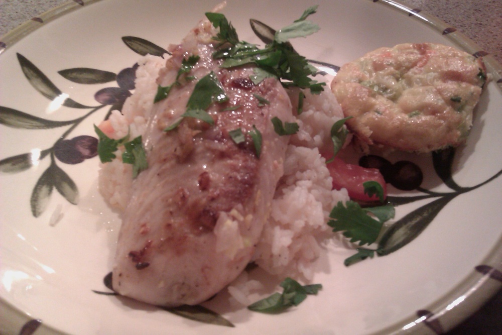 Bradenton, Fl :: Pan seared grouper with tomato rice and corn custard quiche