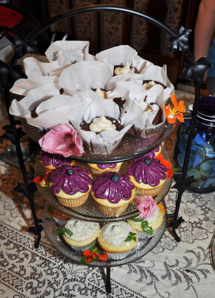 Milford NH :: The cupcakes my sister-in-law made for my baby shower! they were so good! I believe the top ones were Black Bean and Chocolate with Mint Cayenne frosting. The middle ones were Vanilla Bean with Blueberry frosting and the bottom ones were Mojito cupcakes.