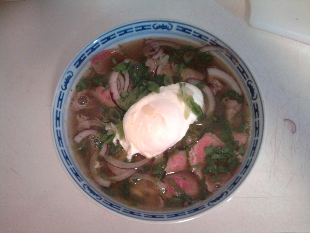 eastern ct :: homemade vietnamise pho with poached egg