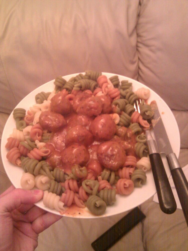 manchester, uk :: my tea, meatballs an pasta