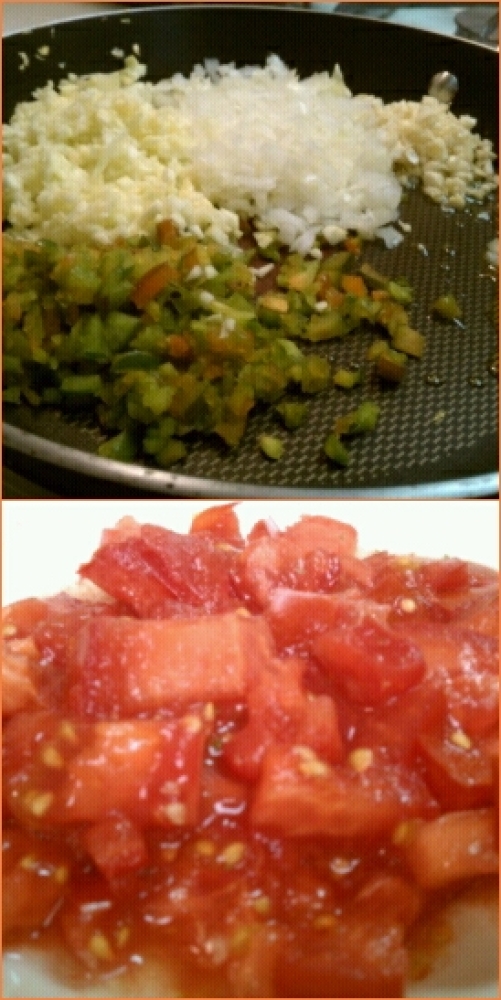 ALLENTOWN,PA :: diced zucchini,onions,green bell peppers,garlic,tomatoes.