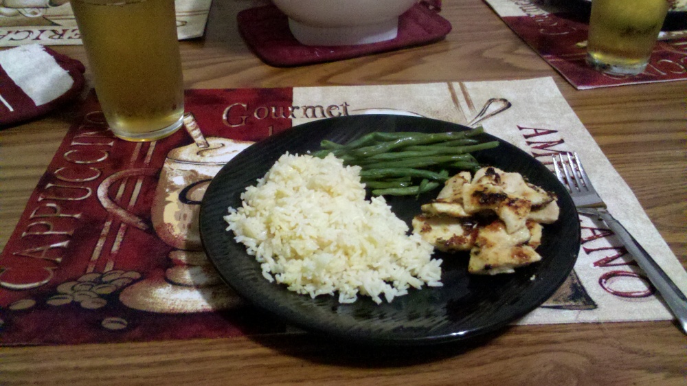 new britain, CT  :: just some yummy rice,homemeade garlic chicken and steamed greenbeans I made last night for dinner