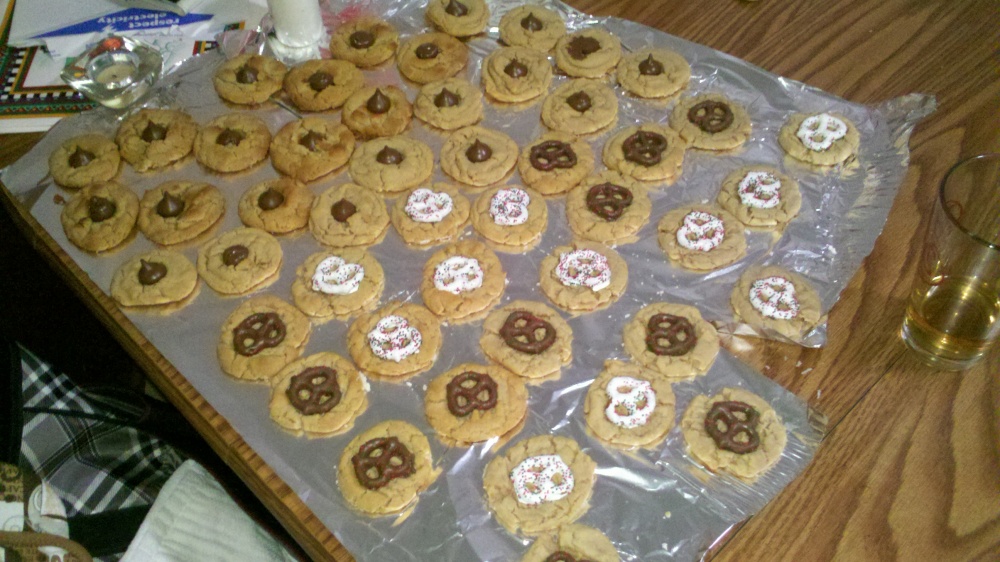 new britain ct :: peanut butter cookies with kisses and pretzels on top