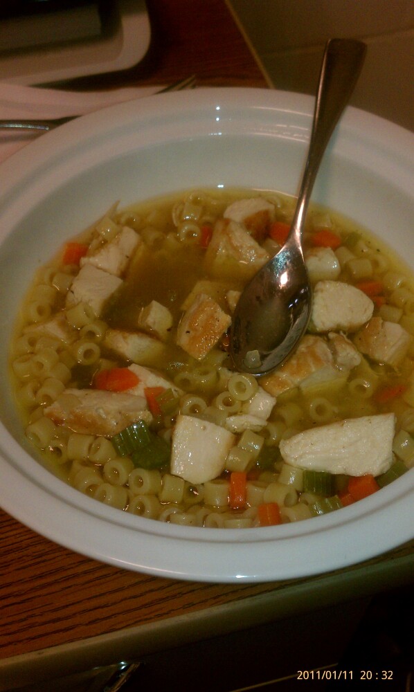 By belly! :: Chicken noodle soup.