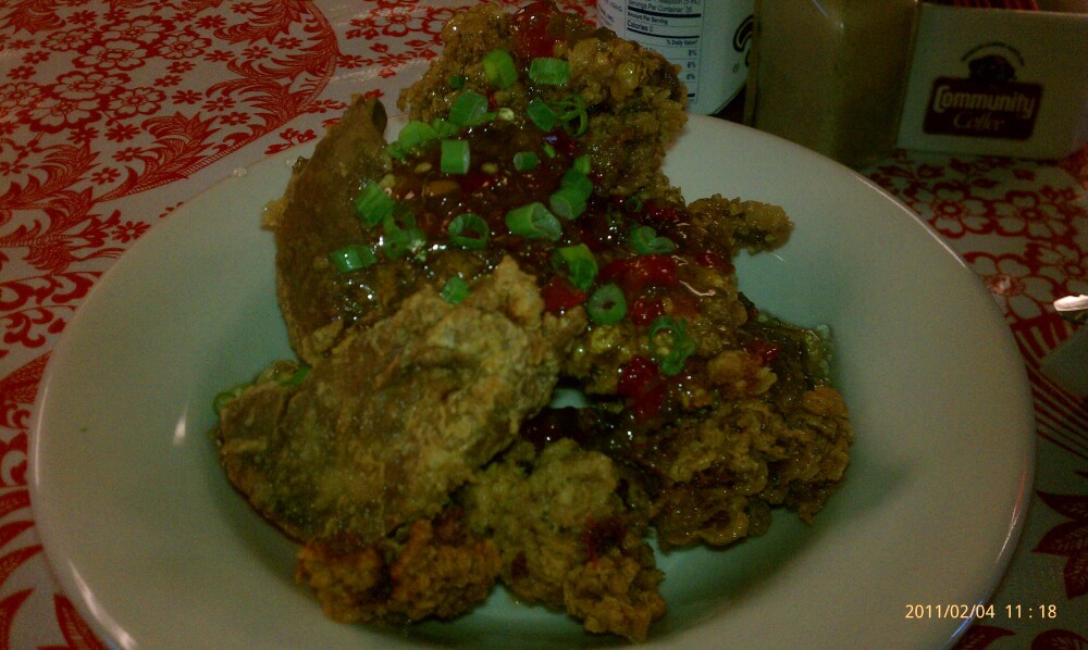 new orleans :: fried chicken livers with a pepper jelly