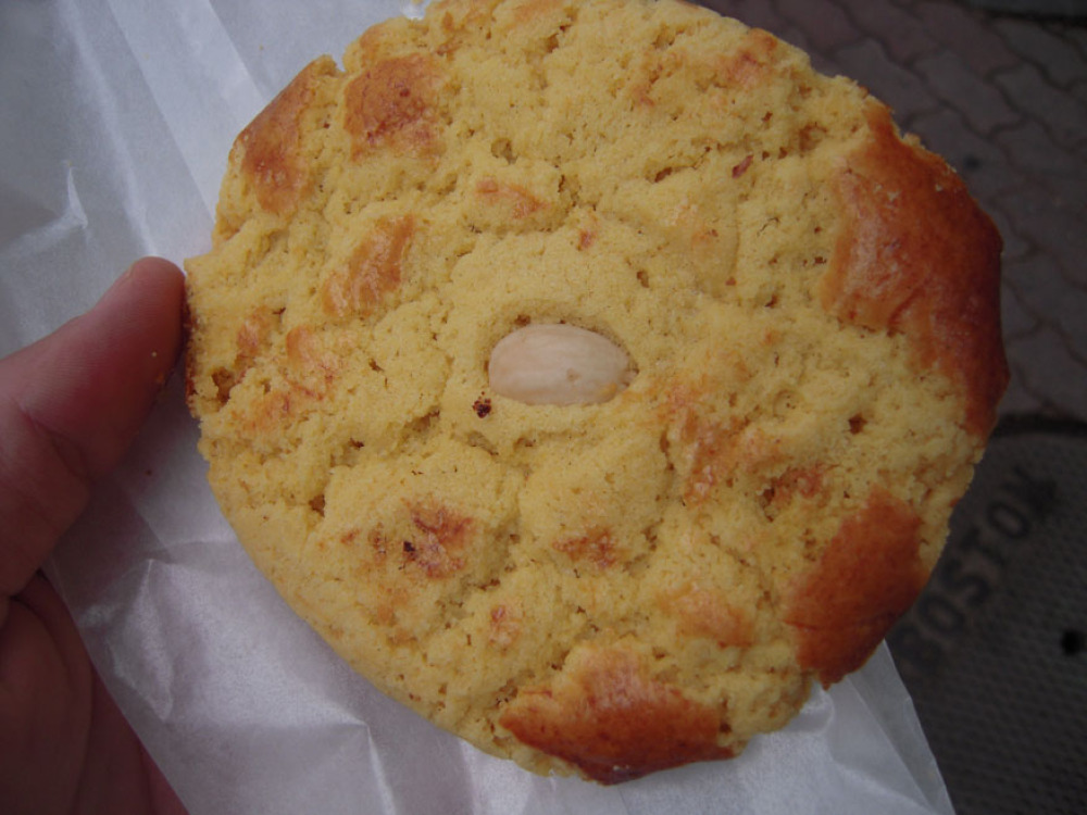 Walking around Boston :: this is an almond cookie..." it was really big and only cost 60 cents!!!"