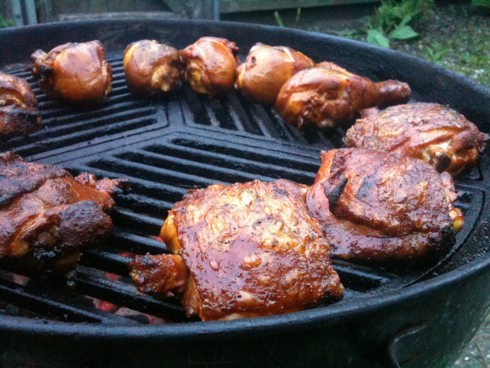 My back-yard :: Sazon and Adobo seasoned chicken - grilled to perfection. 