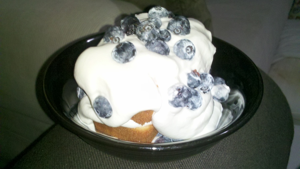 new britain ct :: Bundt cake, whipped cream and blueberries. perfect snack for a pregnant lady!