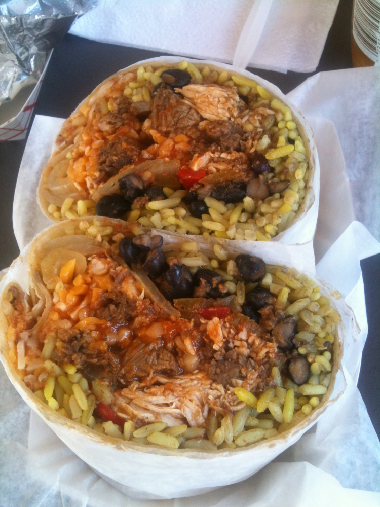Funcho's Long Island :: A burrito cut in half this way!