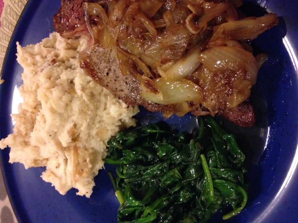 Home :: Steak greens potato