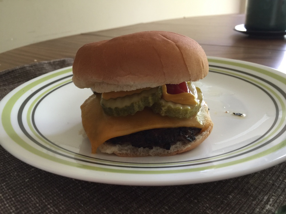 Home- Plainville CT :: Lean burger. Pickles cheese ketchup mustard