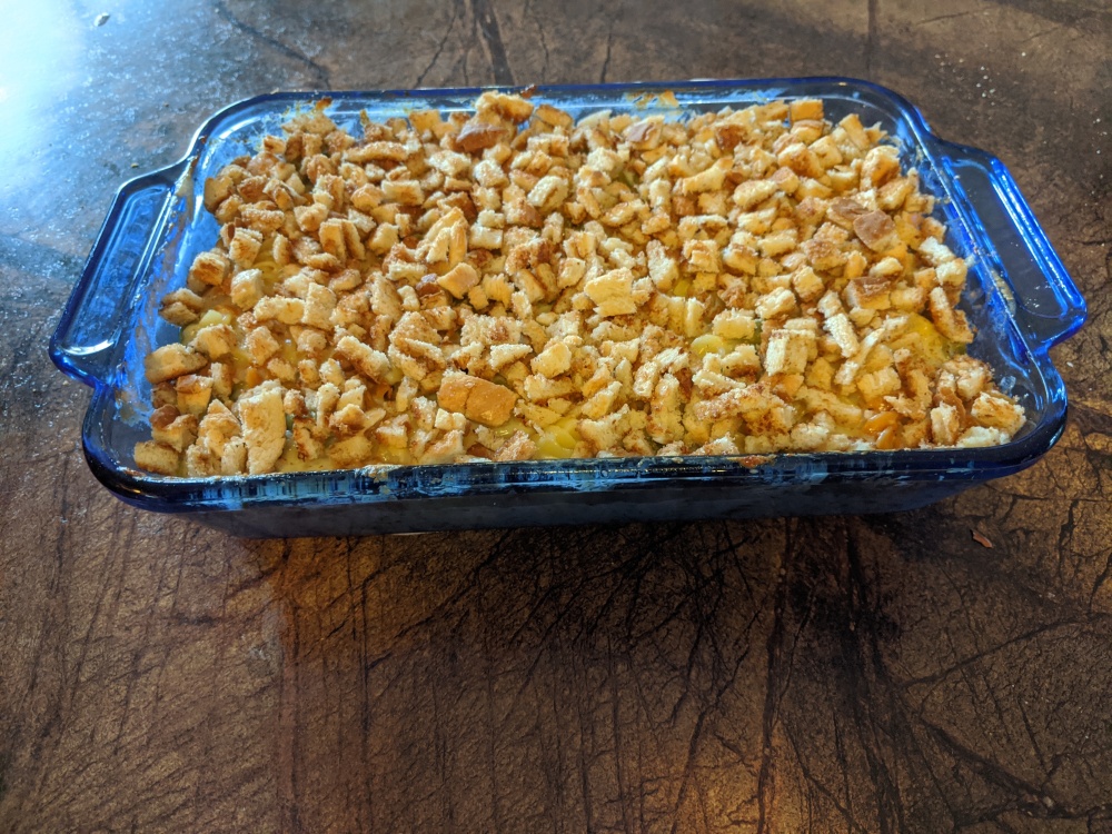Plainville CT :: Mac and Cheese. Doubled the recipe.  Those are bread crumbs!!
