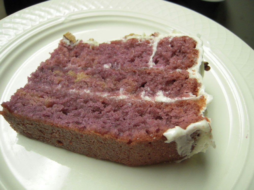 Cannon Ball Room Cambridge Marriott :: this is a slice of red velvet cake that a coworkers wife made!" it was more purple than red but it ate just the same... I snuck in a few extra slices because I am a big glutten and it was a good cake!