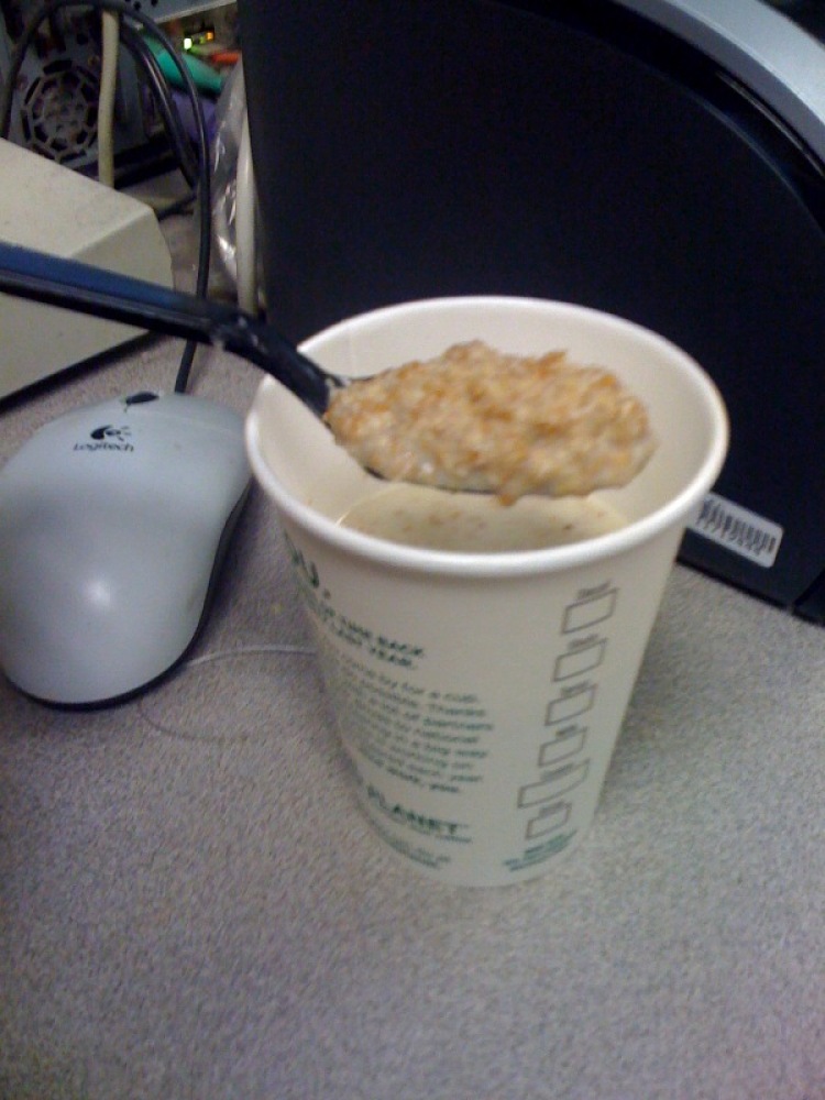 Marriott Back Room :: this is Oat-Grains in hot soy milk people!!! Hey... was damn good!!! HOOKED like a fish I am to me some Oak-Grains!!