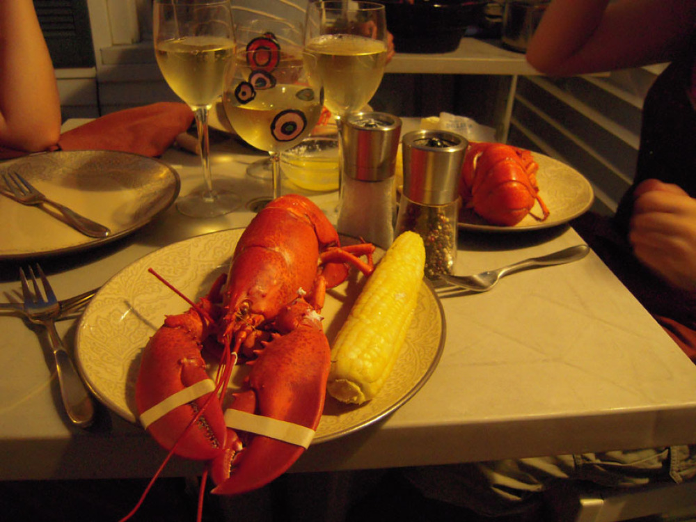 Brothers house Portland, ME :: Harry is the Lobster and Sally was the corn... I ate both of them... 