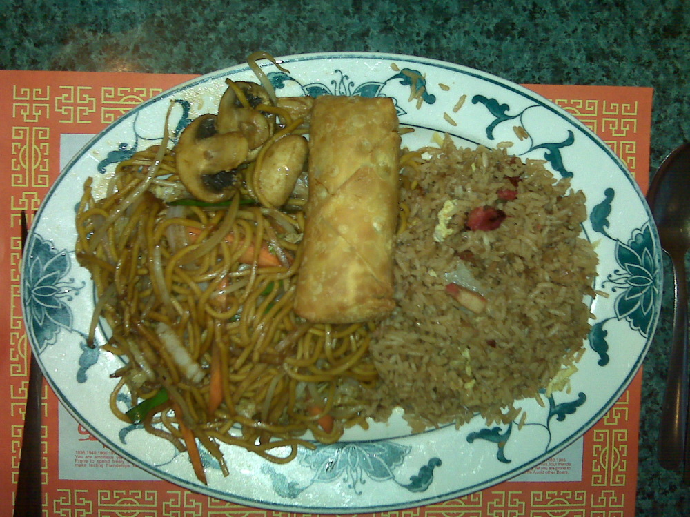Golden Palace, Milford NH :: Veggie Lo Mien, Pork Fried Rice, Egg roll and a  Roy Rogers! 