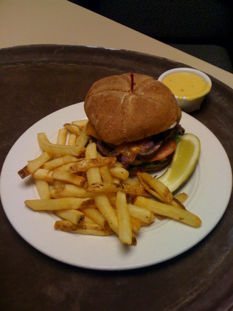 The Canonball Room (Cambridge, MA) :: Super awesome burger with mushrooms and onions. Never underestimate the food served in the Canonball Room!