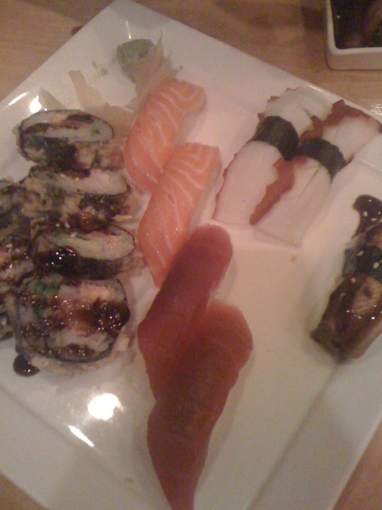 Yoki Medford, MA :: the Sushi on the left was caled Rock and Roll sushi! I just had to order it!