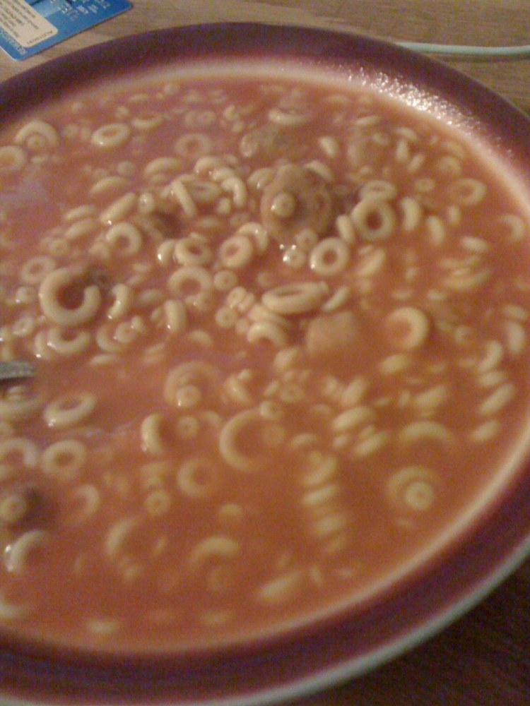 My house Cambridge, MA :: Eating spaghettios and meatballs as an adult is not the same when you are a small child... but still yummie!