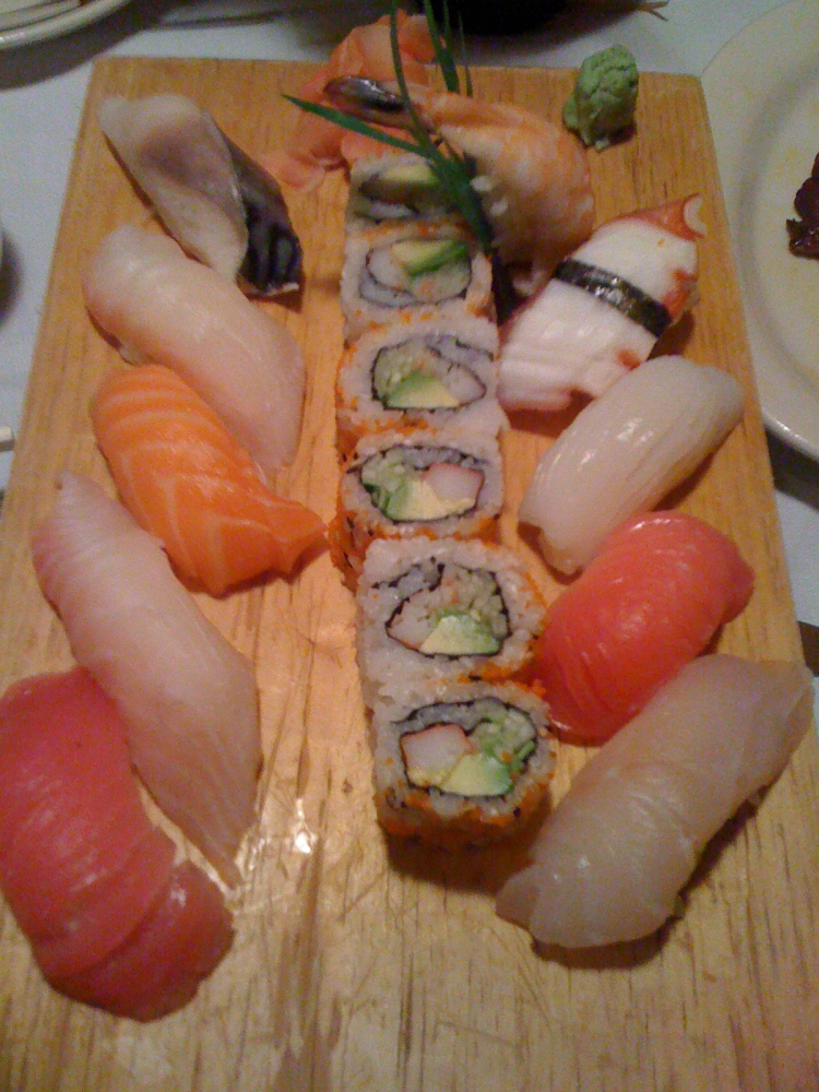 kowloon's Milford, NH :: a sushi platter...  I ate all of the wasabi!