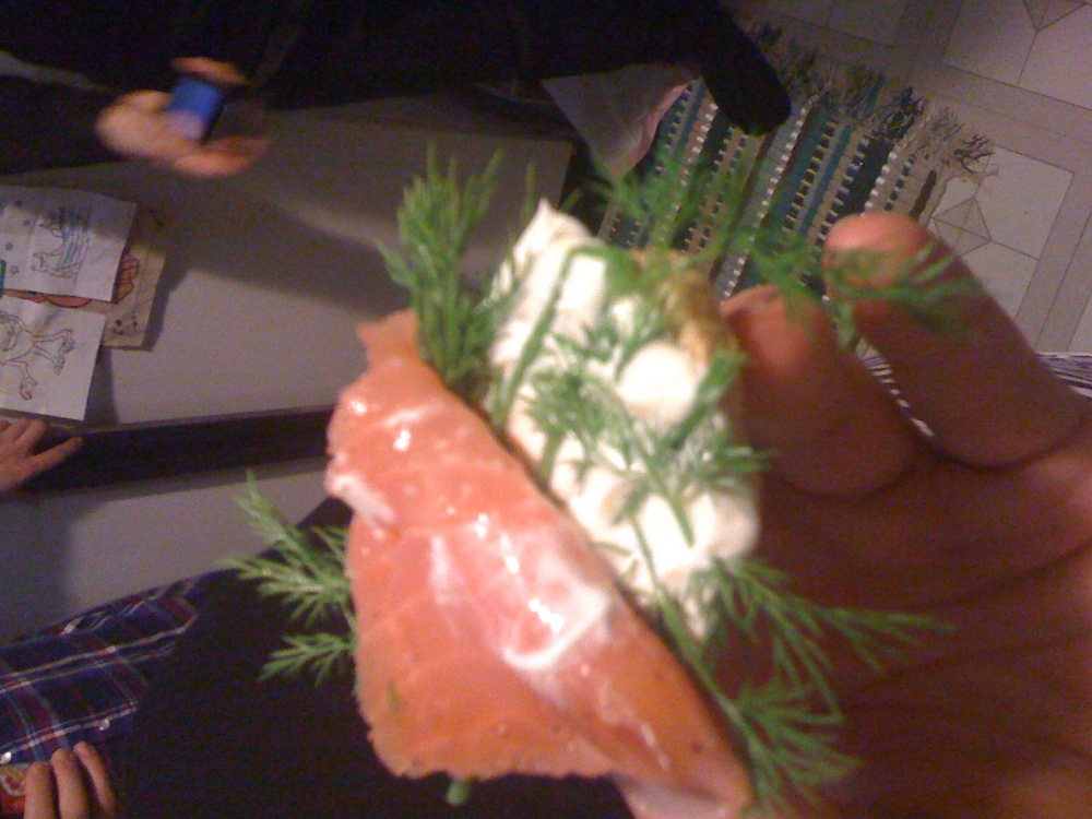 Garys place Cambridge, MA :: Smoked salmon with cheese and dill...  later that evening I ate a large branch of dill just by its self!  it was really good!