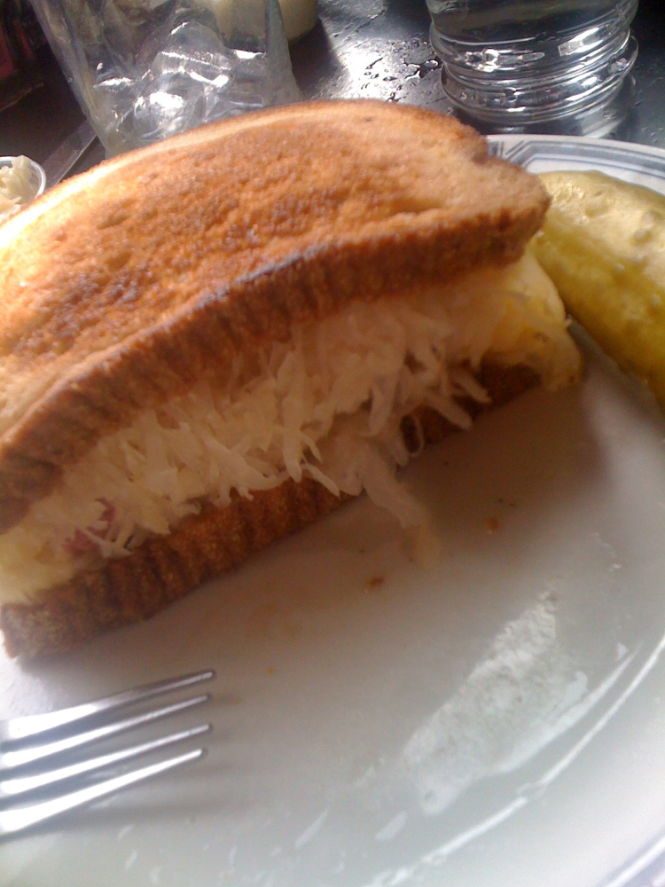 Waverly Restaurant - NYC :: I am a sucker for Reuben Sandwiches!  you cant really see the meat... I call this one a Reuben Sleeper!