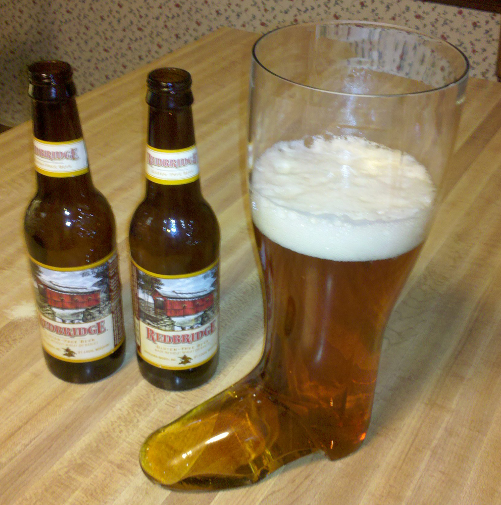 Home,Milford, NH :: GF Beer in a Boot Glass from Peter's Wedding, the first time that I have filled it up !  Great taste from a Boot !