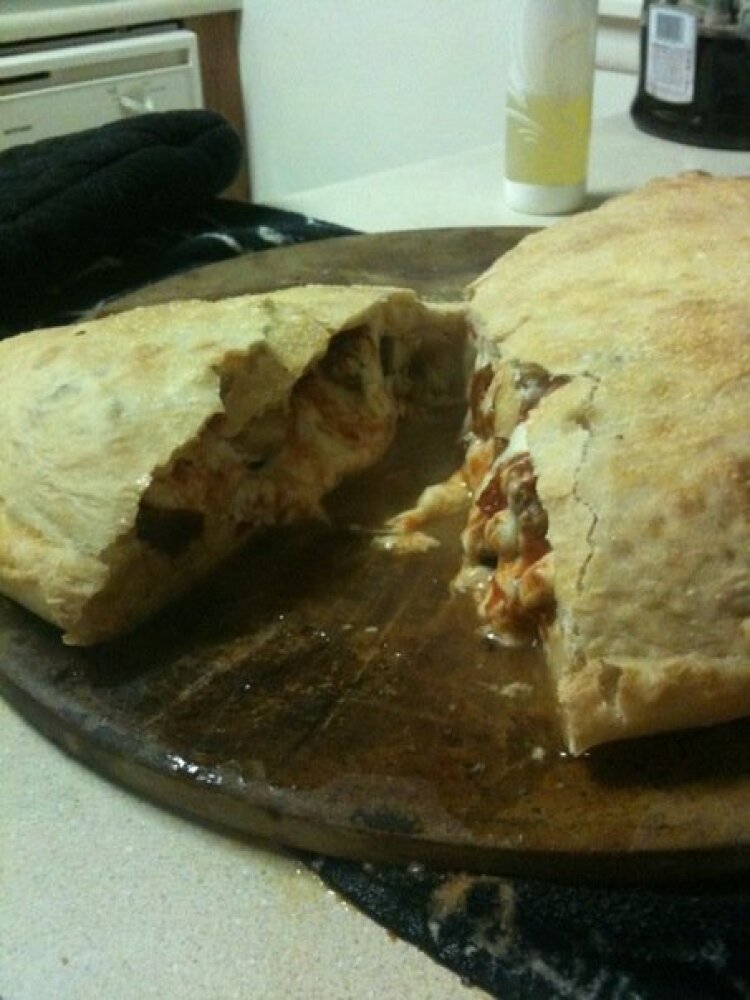 My Kitchen :: Homemade steak and cheese calzone 